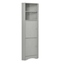 Tall Bathroom Freestanding Corner Cabinet With Door And Adjustable Shelves - ModernLuxe -ModernLuxe GUEST 7dc84f78 0834 47e9 82c9 82316da738ae