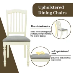 5 PCS Mid-Century Extendable Dining Table Set With 15inch Butterfly Leaf And 4 Upholstered Chairs-ModernLuxe -ModernLuxe GUEST 7ddb54e8 5286 44b5 9a03 f46b9a6207f9