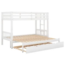 Twin Over Twin Pull-out Bunk Bed With Trundle Bed And Ladder-ModernLuxe -ModernLuxe GUEST 7e523959 faab 4ca0 8745 880ed438f02f