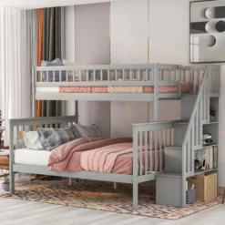 Twin Over Full Stairway Bunk Bed With Storage-ModernLuxe -ModernLuxe GUEST 7e9267d1 aca3 45ef a5d8 3c99b32d34ae