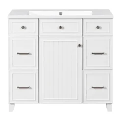 36" Bathroom Vanity Cabinet With Sink, Soft Close Doors And Drawers, White - ModernLuxe -ModernLuxe GUEST 7e95b7db 3457 404a 92b9 b51718a6fd62