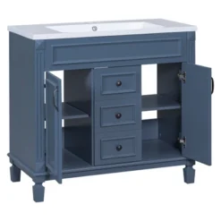 36" Bathroom Vanity With Top Sink, 2 Soft Close Doors And 2 Drawers, Royal Blue - ModernLuxe -ModernLuxe GUEST 7f149ede c010 402a 8cfb a94c2686708f