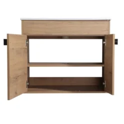 Bathroom Cabinet With Sink, Freestanding Bathroom Vanity Or Floating Optional Conversion, Oak - ModernLuxe -ModernLuxe GUEST 7f970642 c14b 41bf 8189 3596c2c5a275