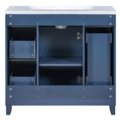 36" Bathroom Cabinet With Sink, Soft Close Doors And Drawers, Navy Blue - ModernLuxe -ModernLuxe GUEST 7fe41859 8a4a 4e46 98c1 aa2eb64f01c9