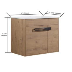 Bathroom Cabinet With Sink, Freestanding Bathroom Vanity Or Floating Optional Conversion, Oak - ModernLuxe -ModernLuxe GUEST 8058838d c85b 4e9d ba95 e3a85926c84b