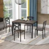 Modernluxe 5-Piece Wooden Dining Set With Metal Frame And 4 Ergonomic Chairs Brown-Industrial 2 Modernluxe 5-Piece Wooden Dining Set With Metal Frame And 4 Ergonomic Chairs Brown-Industrial -ModernLuxe GUEST 80de06f4 b0cd 462a bf8e 124448688679