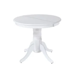 Mid-Century 5-Piece Extendable Round Dining Table Set White-ModernLuxe -ModernLuxe GUEST 81154647 9eb1 424f b176 03a15f4a51e2
