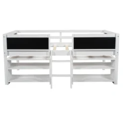 Twin Size Low Loft Bed With Two Removable Shelves, Ladder And Decorative Rail Chalkboard - ModernLuxe -ModernLuxe GUEST 813938eb 793b 4227 bbfc 71b2d43e33fd