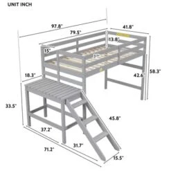 Loft Bed With Platform And Ladder - ModernLuxe -ModernLuxe GUEST 816042f2 f9b3 42a2 bd4b 560417f93d5e