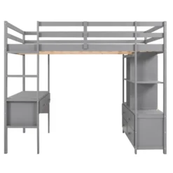 Loft Bed With Built-In Desk, Storage Shelves And Drawers - ModernLuxe -ModernLuxe GUEST 82287919 0217 4fd5 af7d bb18cc363a2b