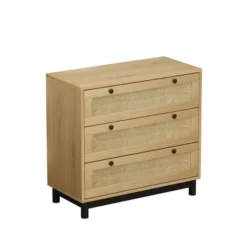 30.31" 3-Drawer Rope Braid Dresser, Oak - ModernLuxe -ModernLuxe GUEST 822c5e56 1961 49fd a96c 7eed8aacdfc1