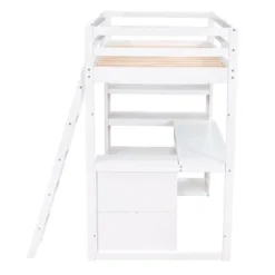 Loft Bed With Ladder, Shelves, And Desk - ModernLuxe -ModernLuxe GUEST 8241b582 a3d6 4d7c 9005 e7a38111d490