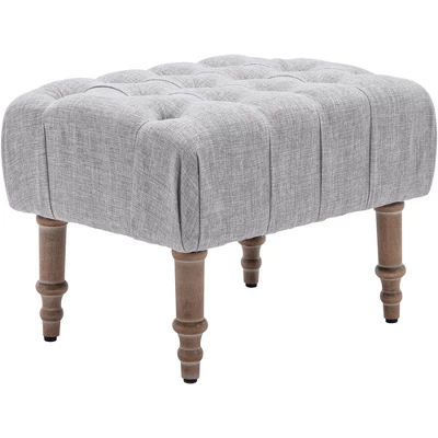 Mid Century Button-Tufted Upholstered Accent Chair Set With Linen Fabric And Ottoman-ModernLuxe 12 Mid Century Button-Tufted Upholstered Accent Chair Set With Linen Fabric And Ottoman-ModernLuxe - Image 10