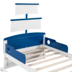 Twin Size Boat-Shaped Platform Bed With Trundle Bed And Storage Footboard-ModernLuxe -ModernLuxe GUEST 832ac522 18f3 42fc 95b6 f6ac40d5db44