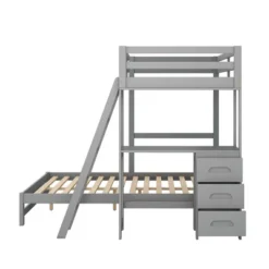Twin Over Full Bunk Bed With Built-in Desk, Ladder And Three Drawers-ModernLuxe -ModernLuxe GUEST 83358152 00b5 491c 86dc 8eadced5988e