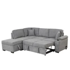 87.4" L Shape Sectional Sleeper Sofa Bed, 2 In 1 Pull Out Sofa Couch With Storage Ottoman, Cup Holder And USB Port-ModernLuxe -ModernLuxe GUEST 8479cf2d de5e 474f bc87 eac3578a373f