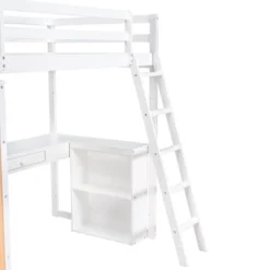 Loft Bed With Ladder, Shelves, And Desk - ModernLuxe -ModernLuxe GUEST 854beb2f 5af3 4b47 8fba fcf70215bd7f