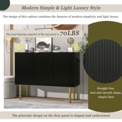 Modern Sideboard, Buffet Cabinet With Metal Handles & Legs And Adjustable Shelves-ModernLuxe -ModernLuxe GUEST 8625703d 01c9 4914 a71b 394a11377665