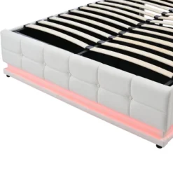 Queen Size PU Tufted Upholstered Platform Bed With Hydraulic Storage System, LED Lights And USB Charger-ModernLuxe -ModernLuxe GUEST 865d21e3 240c 4596 92ba d9aad3591167