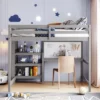 Wooden Loft Bed With Shelves, Desk And Writing Board - ModernLuxe 2 Wooden Loft Bed With Shelves, Desk And Writing Board - ModernLuxe -ModernLuxe GUEST 874fdf40 e6d2 4171 988f b499bf5f93e1