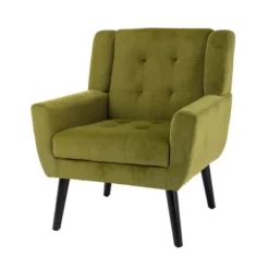 Modern Soft Velvet Upholstered Accent Chair With Armrests - ModernLuxe -ModernLuxe GUEST 87969690 cac3 4452 8a98 df3e3ae79789