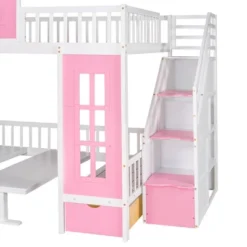 Full-Over-Full Bunk Bed With Changeable Table, Separable Bunk Bed Turn Into Upper Bed And Down Desk-ModernLuxe 30 Full-Over-Full Bunk Bed With Changeable Table, Separable Bunk Bed Turn Into Upper Bed And Down Desk-ModernLuxe -ModernLuxe GUEST 8952f2ca 35f1 47b3 abc0 24f886d03600