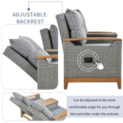 Outdoor Adjustable Loveseat Sofa With Armrests And Storage Space For Patio, Pool And Balcony Etc - ModernLuxe -ModernLuxe GUEST 8a5fa30d 2151 498c aa88 a1e081efe01d