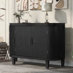 Accent Storage Cabinet Wooden Sideboard Cabinet With Antique Pattern Doors-ModernLuxe -ModernLuxe GUEST 8b4e0463 ade2 400f 929f 281054990952