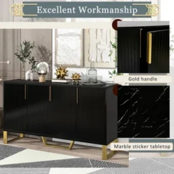 Modern Buffet Sideboard Cabinet With Metal Handles & Legs And Adjustable Shelves-ModernLuxe -ModernLuxe GUEST 8c070a77 a78e 4b10 8cd7 d8cf840471c7