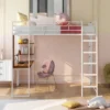 Full Size Metal Loft Bed With 2 Shelves And One Desk - ModernLuxe -ModernLuxe GUEST 8d3e423d c45b 4bcf 8869 883e51a76ae0
