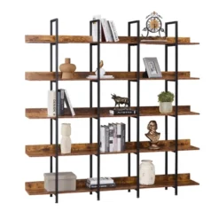 5 Tier Bookshelf Retro Industrial Style Open Storage Display Rack - ModernLuxe -ModernLuxe GUEST 8e40347c 51e7 436b 9ddf 10f29b8615c0