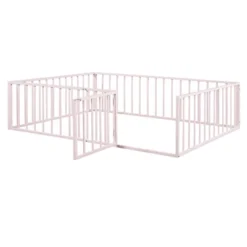 Queen/Full/Twin Size Metal Floor Bed Frame With Fence And Door-ModernLuxe -ModernLuxe GUEST 8eb9fd14 ad7e 43eb a402 aae3252a495e