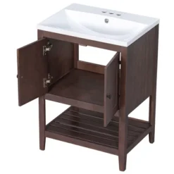 24" Modern Stylish Bathroom Vanity With Porcelain Sink And Open Shelves - ModernLuxe -ModernLuxe GUEST 8f0da9ff 2ef7 4ee5 aa01 5d5a73a1060c