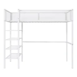 Metal Twin Size Loft Bed With 4 Shelves And Storage - ModernLuxe 14 Metal Twin Size Loft Bed With 4 Shelves And Storage - ModernLuxe -ModernLuxe GUEST 8f726e8d 2517 4e28 87ec 2687a9ed24d5