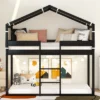 Wood Twin Over Twin Bunk Bed With Tent-ModernLuxe -ModernLuxe GUEST 8f93c1fb 8fe8 4a0d b2e6 4b0dd4b67b28