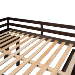 Low Study Full Loft Bed With Cabinets, Shelving And Rolling Portable Desk - ModernLuxe -ModernLuxe GUEST 8fa772cc fedb 4f13 894e 46d66afb66d5