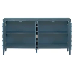 Retro 60" Sideboard With Circular Groove Design And Round Metal Handle-ModernLuxe -ModernLuxe GUEST 9017be48 d2a3 4d0a ba1b bccee11d0957