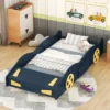 Race Car-Shaped Platform Bed With Wheels And Storage - ModernLuxe 2 Race Car-Shaped Platform Bed With Wheels And Storage - ModernLuxe -ModernLuxe GUEST 908a9b84 e061 4892 9438 98b985e8324a