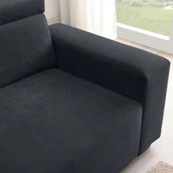 87" Velvet 2-Seater Sectional Sofa With Multi-Angle Adjustable Headrest - ModernLuxe -ModernLuxe GUEST 90a8b630 5009 4f44 bad1 e66433786ff0