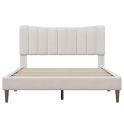Upholstered Wood Platform Bed Frame With Vertical Channel Tufted Headboard-ModernLuxe -ModernLuxe GUEST 912a9ecf 5d5f 4a81 baae a3a2ffd09ed9