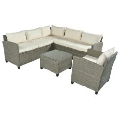 5-Piece Outdoor Conversation Set With Coffee Table, Cushions And Single Chair-ModernLuxe -ModernLuxe GUEST 918c674d 637e 490f 90b7 ceefb9d2be64