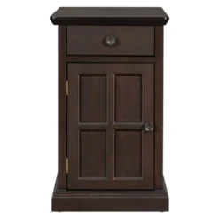 Classic Vintage End Table With USB Ports And A Multipurpose Drawer With Cup Holders - ModernLuxe -ModernLuxe GUEST 91c0953f e7ef 43c4 a22f eefe5546fada