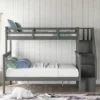 Twin-Over-Full Bunk Bed With Storage Stairs And Guard Rail - ModernLuxe -ModernLuxe GUEST 9382be66 dc2f 4f5d ad6a 02afc578874b