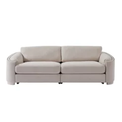 Stylish Sofa With Semilunar Arm, Rivet Detailing, And Solid Frame-ModernLuxe -ModernLuxe GUEST 93d0fb04 496d 497a bfed 3e3160cf8aa8