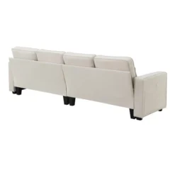 104" 4-Seater Modern Minimalist Linen Fabric Sofa With Arm Pockets And 4 Pillows - ModernLuxe -ModernLuxe GUEST 9409f244 db44 44c6 8283 7ad283102964