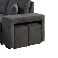 95" Pull Out Sleeper Sofa, Reversible L-Shape Sectional Couch With Storage Chaise And 2 Stools-ModernLuxe -ModernLuxe GUEST 950d73e5 27be 4d1e b997 c5b308b25948