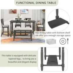 6-Piece Counter Height Dining Table Set Table With 4 Chairs And 1 Benchs - ModernLuxe 17 6-Piece Counter Height Dining Table Set Table With 4 Chairs And 1 Benchs - ModernLuxe -ModernLuxe GUEST 95475d85 6fa5 4d40 a8c6 059c52fcba3b