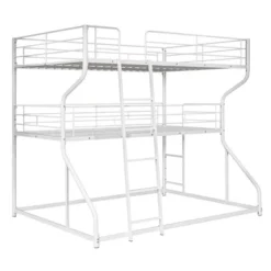 Full XL Over Twin XL Over Queen Size Metal Triple Bunk Bed With Ladder-ModernLuxe -ModernLuxe GUEST 958ce825 7725 4a32 927c f8fe7df7d147
