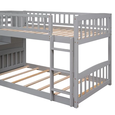 Stairway Twin Over Twin Bunk Bed With Two Drawers And Slide-ModernLuxe 13 Stairway Twin Over Twin Bunk Bed With Two Drawers And Slide-ModernLuxe - Image 11