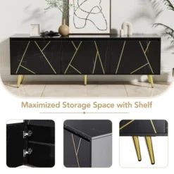 Modern TV Stand For 65" TV With Large Storage, Black - ModernLuxe -ModernLuxe GUEST 9743c5d8 d9ec 47f3 80cd 2185d720a0f4